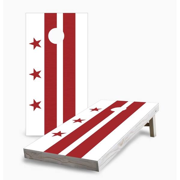 slide 2 of 7, Washington DC Flag Cornhole Game (Choose Wraps or Boards) 2x4 Boards (24" x 48") - Include ALL Accessories