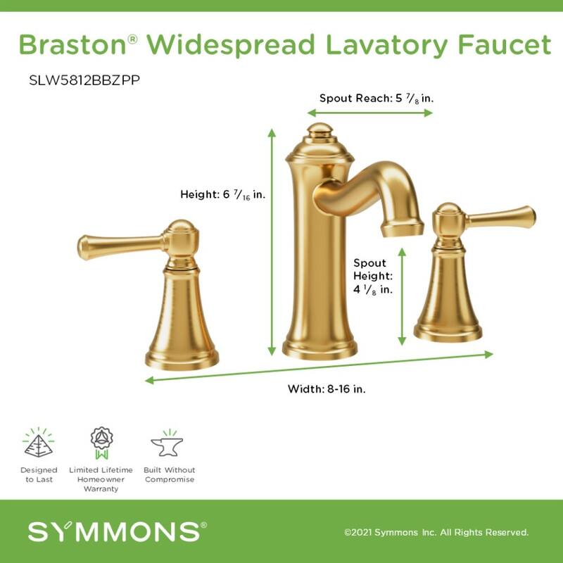 Symmons SLW5812PP Braston 1.0 GPM Vessel Widespread Bathroom Faucet