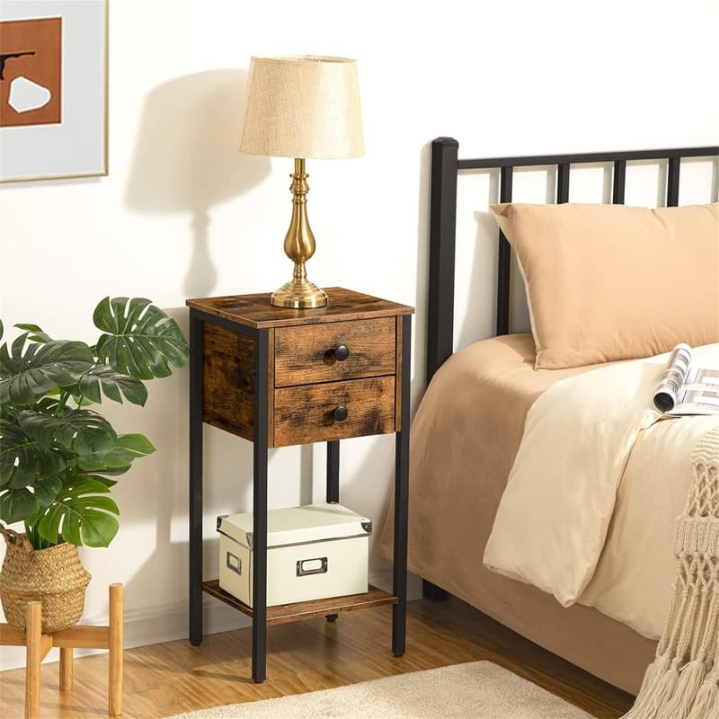 Bedside Table with 2 Drawers