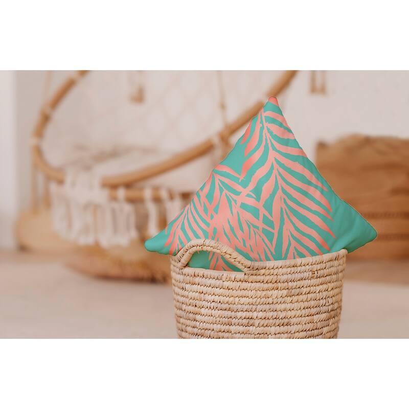 Blowing Palm Fronds Decorative Throw Pillow