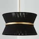 24 inch 8-Light Modern Farmhouse Large Round Chandelier Patinaed Brass/ Bleached Tiered Drum Natural Hand-woven Rope Chandelier - 24.25"W x 14.3"H - Black Rope