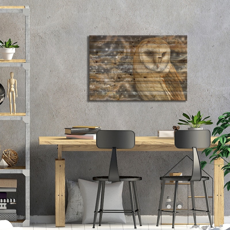Watchful Eye Print On Wood by Angela Bawden - Multi-Color