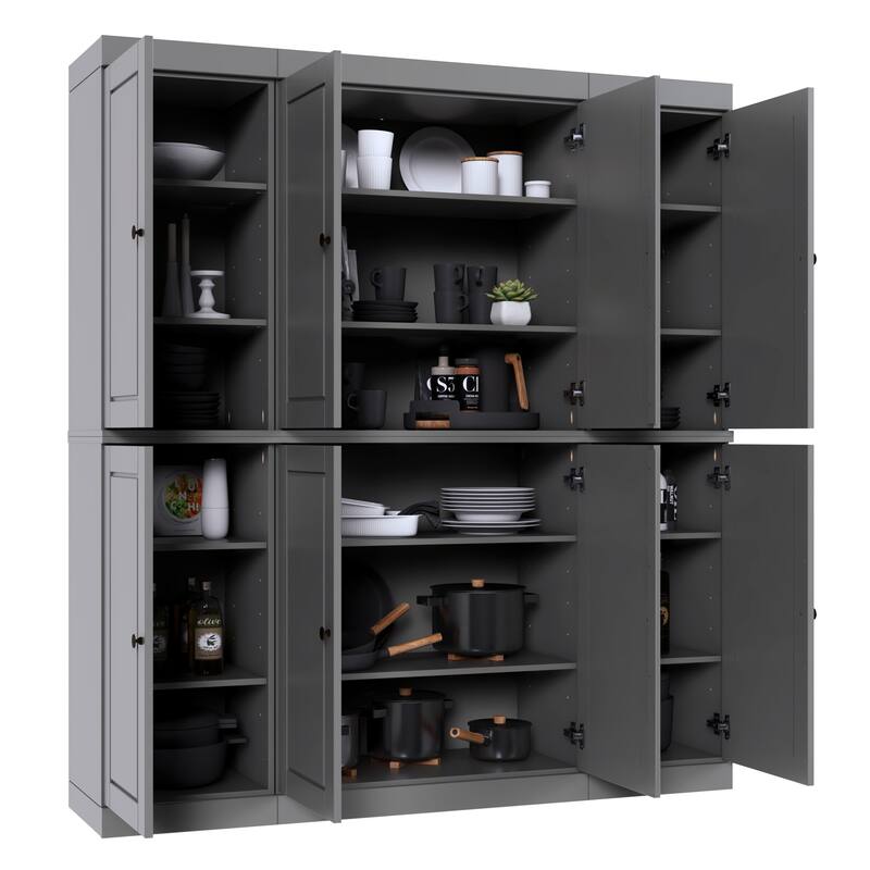 Palace Imports 100% Solid Wood 65" Kitchen China Pantry Cabinet - 65" x 71.5"