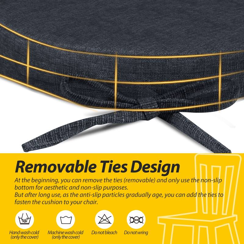 AAAAAcessories 17 in. X 16 in.Indoor Strap Non-slip Chair Cushion for Multi-scenario Setups (2 Pack) - N/A