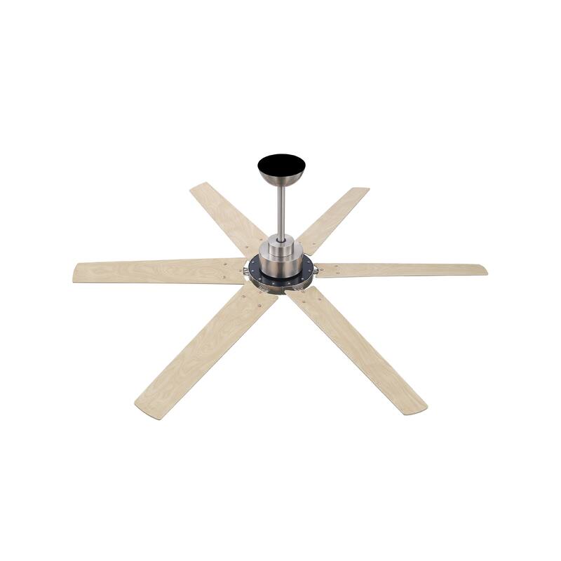 MLiAN 64 in. 6 Playwood Blade Dc Motor Indoor Downrod Gray Standard Ceiling Fan with Remote Integrated LED - 64''