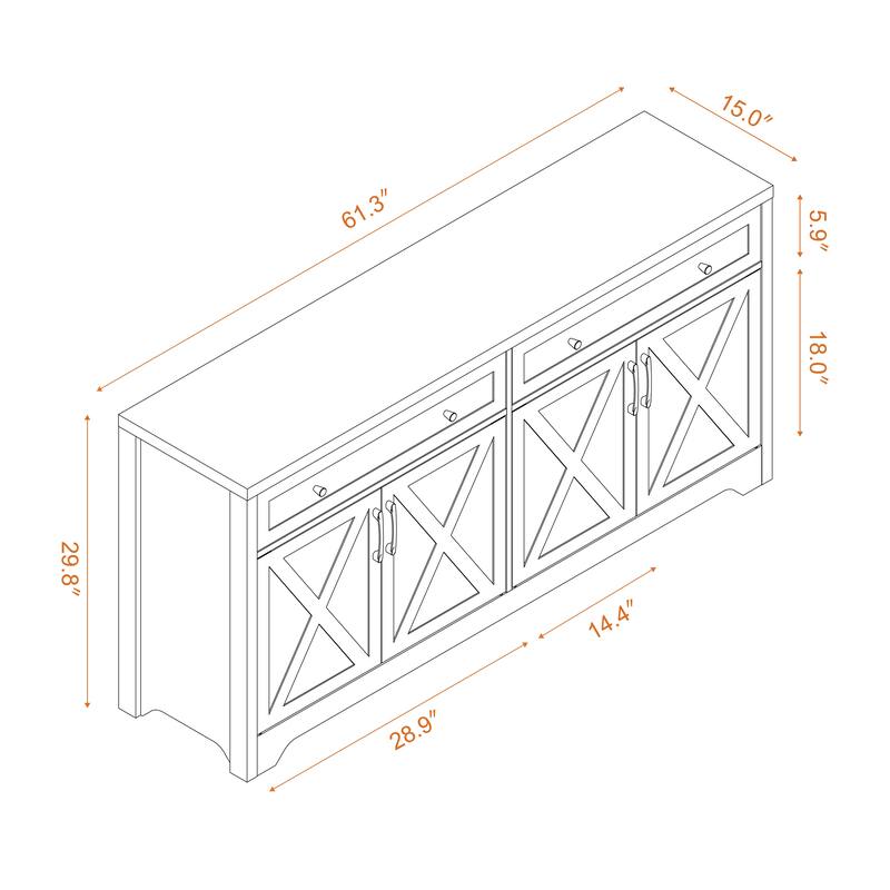 Modern TV Stnad, Multi-Functional Combination TV Stnad with Large-Capacity Storage, for Living Room, Bedroom