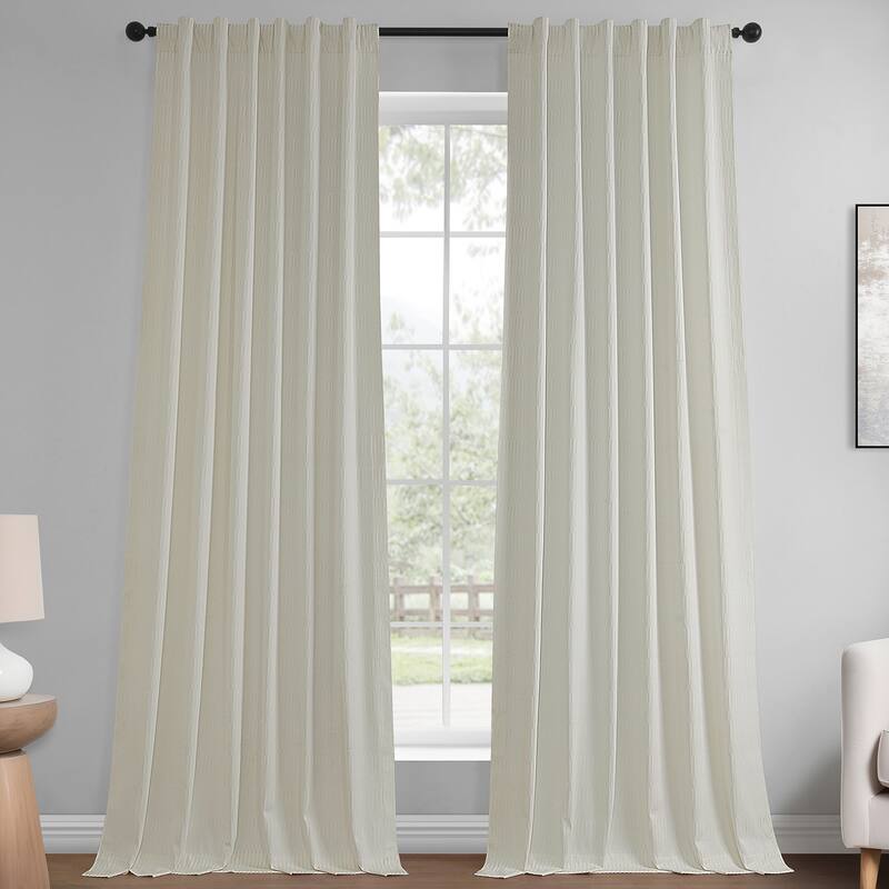 Exclusive Fabrics Lounge Embossed Velvet Curtains - Room Darkening Rod Pocket Curtain for Bedroom & Living Room (1 Panel)