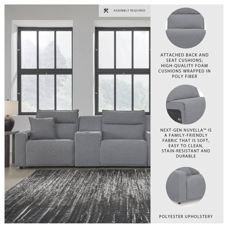 Signature Design by Ashley Modmax Gray 5-Piece Power Reclining Sectional - 152" W x 41" D x 41" H