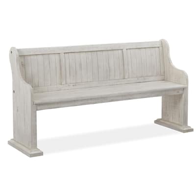 Magnussen Home Bronwyn Alabaster And Toasted Nutmeg Bench - 67.75''W x 20.5''D x 34.38''H