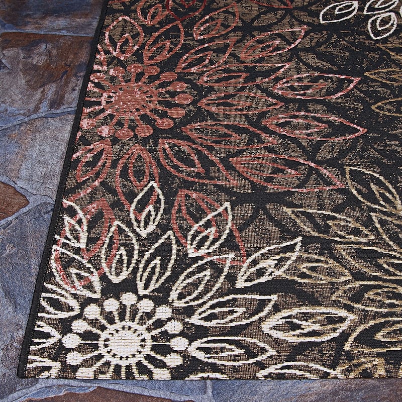 Dream Decor Rugs Gelato Salerno Black Multi Indoor Outdoor Area Rug