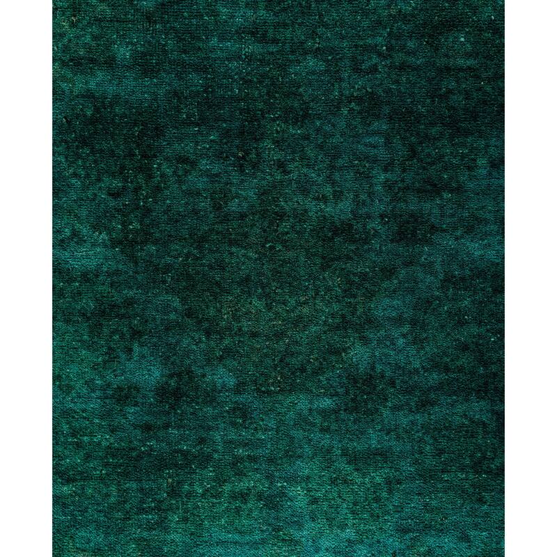 Overdyed One-of-a-Kind Hand-Knotted Area Rug - Green - 8' 0" x 9' 9"