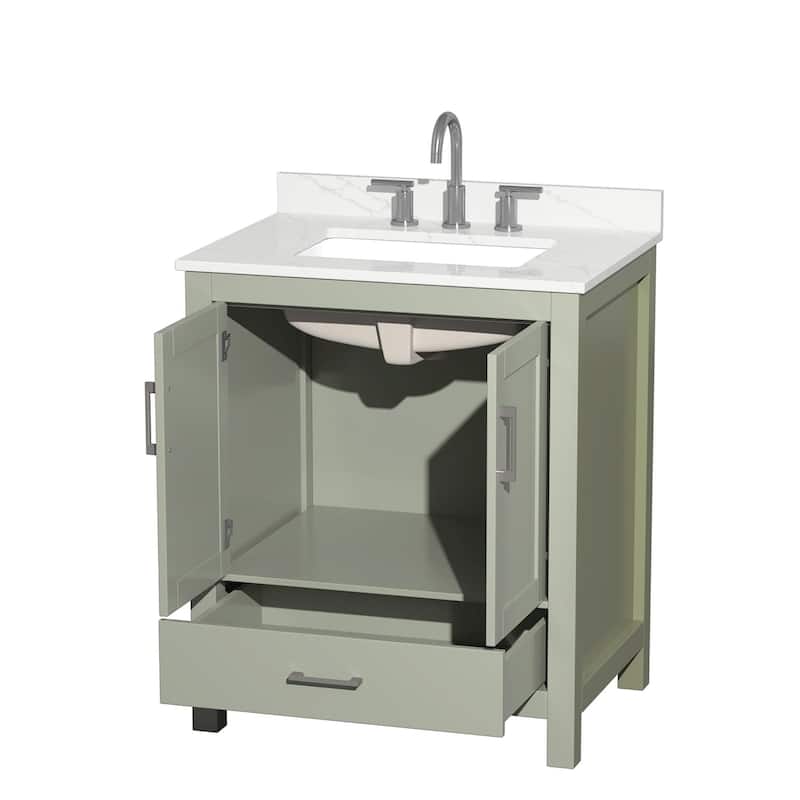 Sheffield 30-inch Single Vanity, 3 Hole Quartz Top