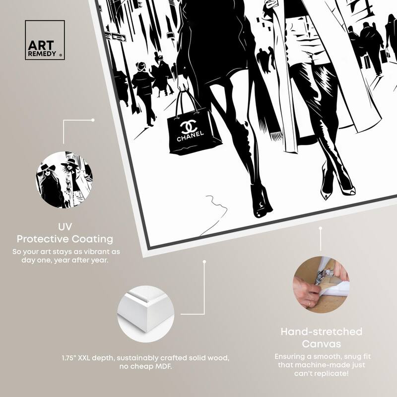 Shopping Gals Cover Canvas by Art Remedy