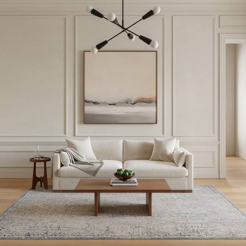 Nourison Home Sultana Indoor only Blue Fringed Persian Area Rug - Grey/Blue - 7'10" x 10'2"