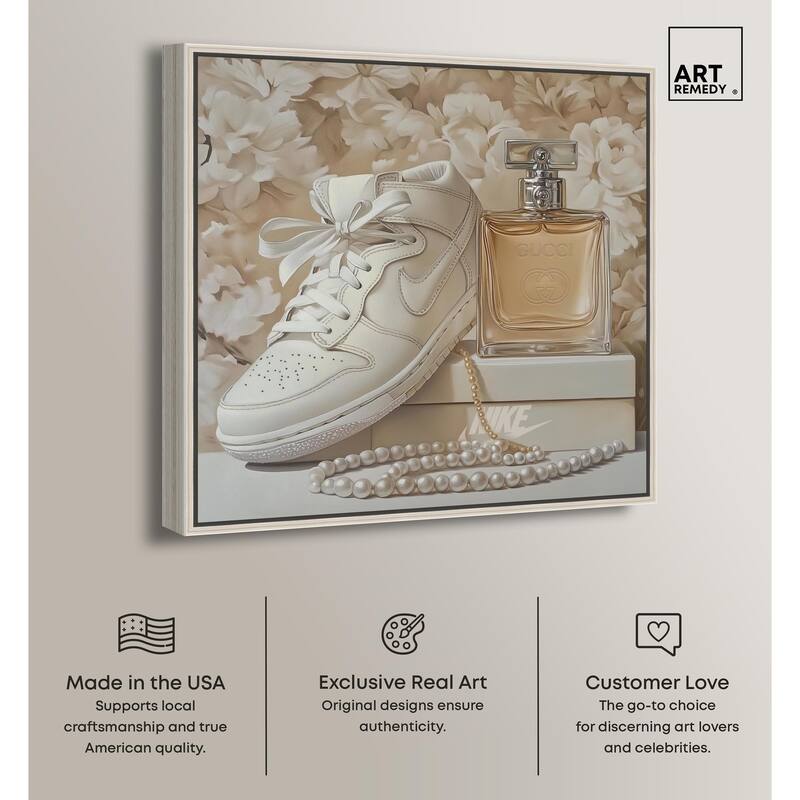 White Sneakers and Pearls Canvas by Art Remedy
