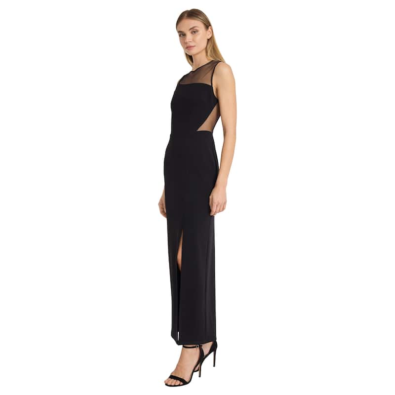Donna Morgan Asymetrical Illusion Maxi Dress - Black - 6