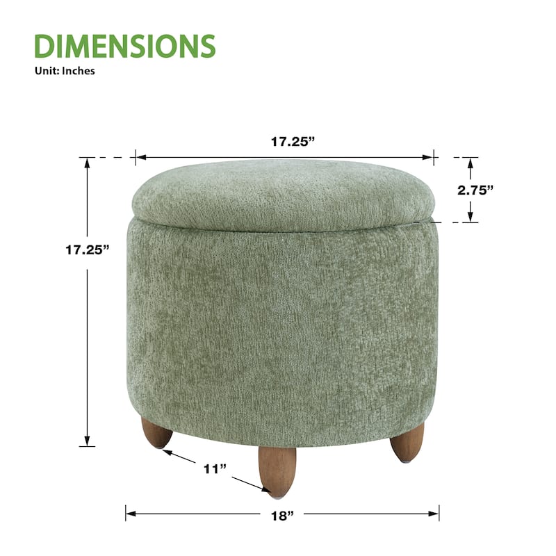 Lyra Storage Ottoman with Medium Oak Legs