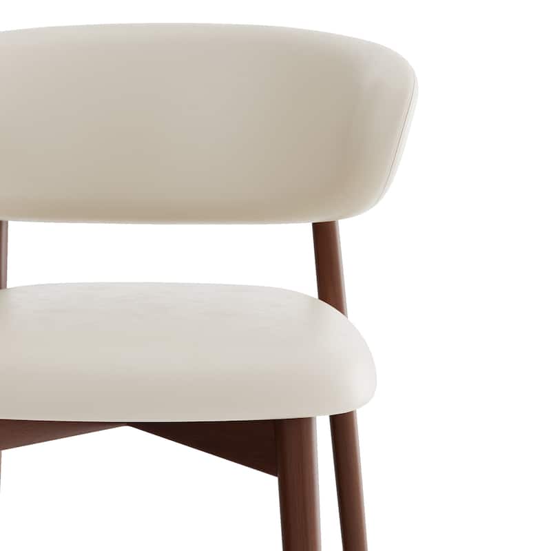 Upholstery Dining Chairs Side Chairs Set of 2 - Walnut,White