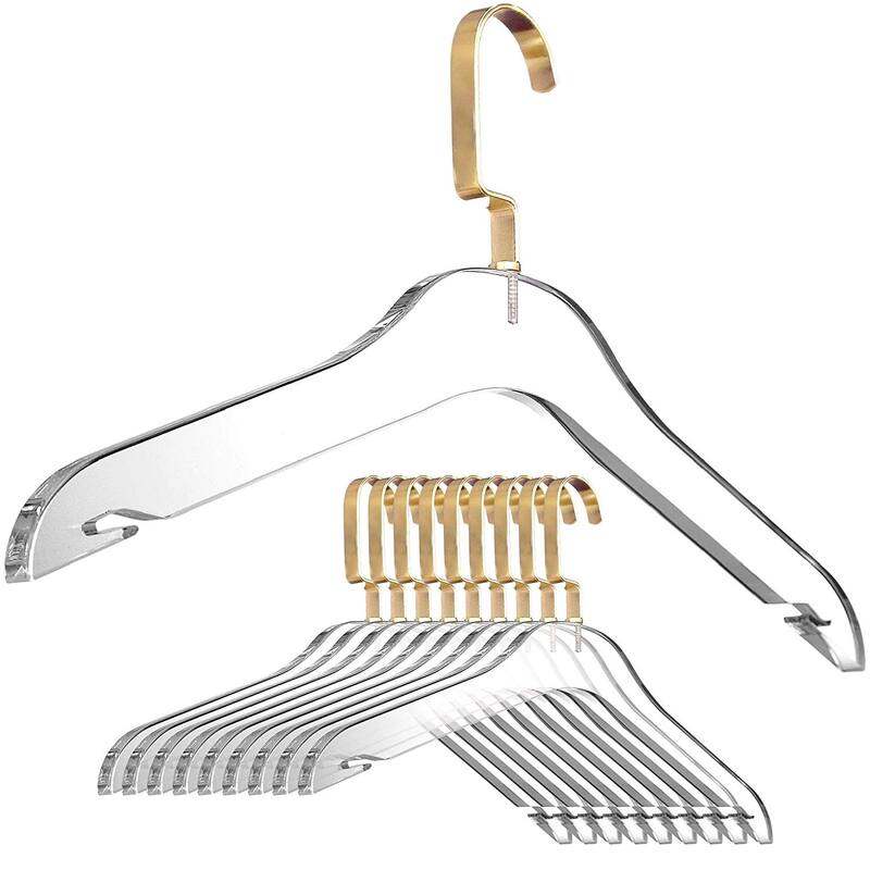 DesignStyles Clear Acrylic Clothes Hangers - 10 Pk