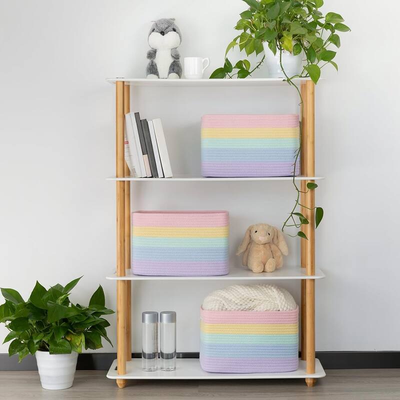 Woven Baskets for Storage, Cotton Rope Basket for toys,Towel Baskets