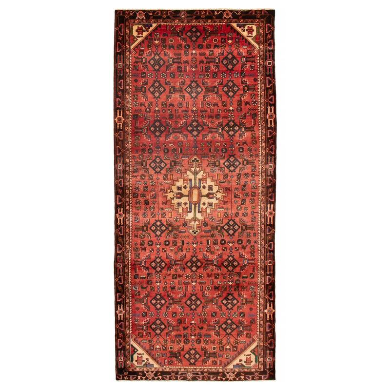 ECARPETGALLERY Hand-knotted Andelz Red Wool Rug - 4'8 x 10'8 - Red - 4'8 x 10'8