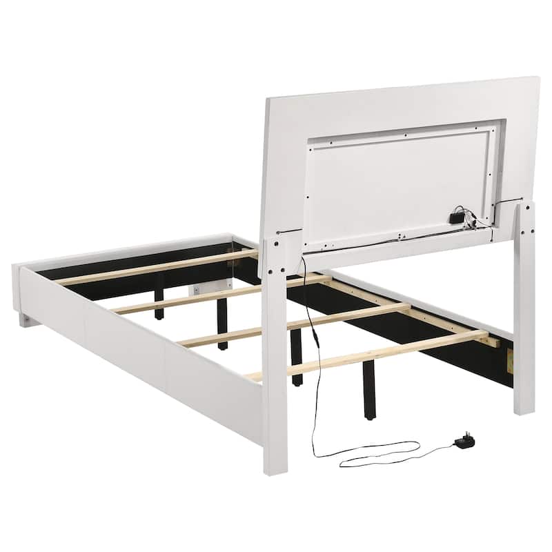 Felicity Glossy White Bedroom Set with LED Lighting