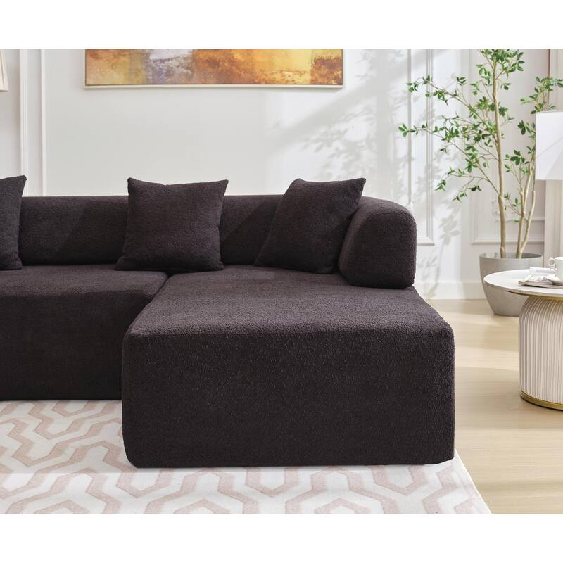 140" L-Shape Cloud Sectional Couch w/ Chaise, Modern Modular Sofa with Deep Seat, Upholstered Couches No Assembly Required