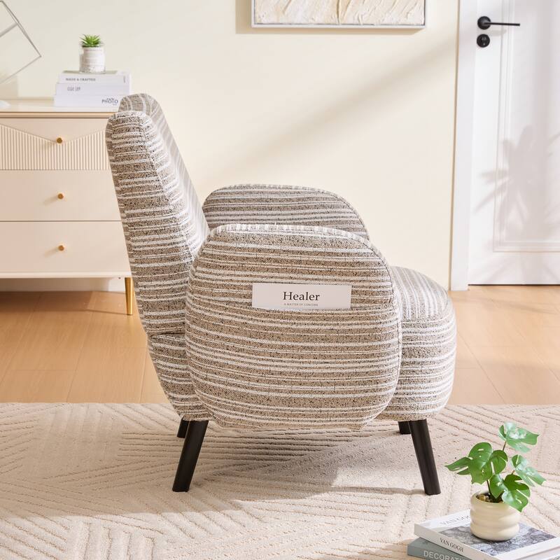 Modern style armchair with sanded fabric