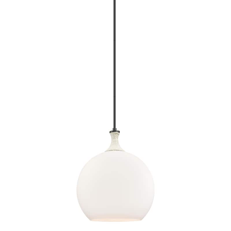 Innovations Lighting 415-1SR-18-14 Astor Pendant Astor 14" Wide - Matte Black / Matte White