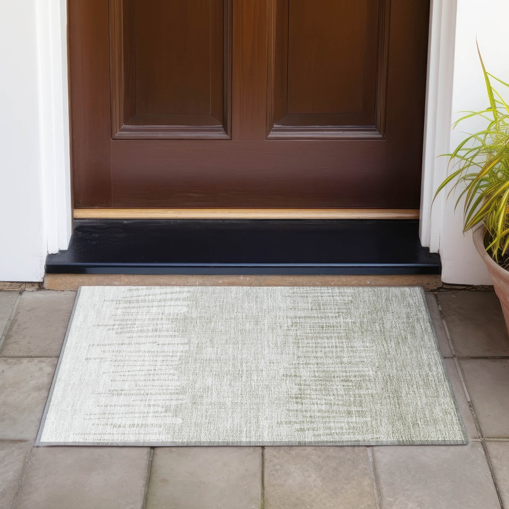 Machine Washable Indoor/Outdoor Modern Ombre Chantille Rug