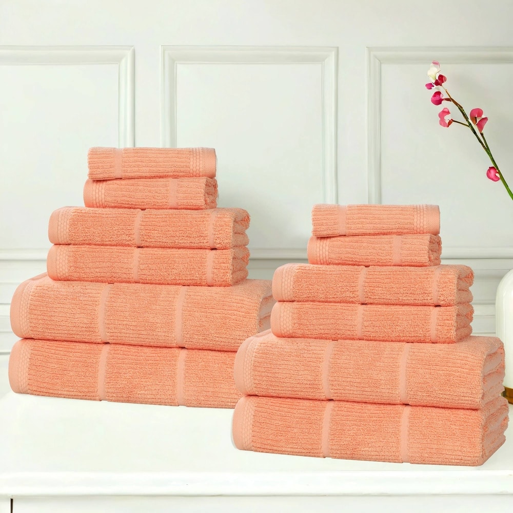 Superior Milo Smart Twist Viscose Cotton Blend 12 Piece Towel Set