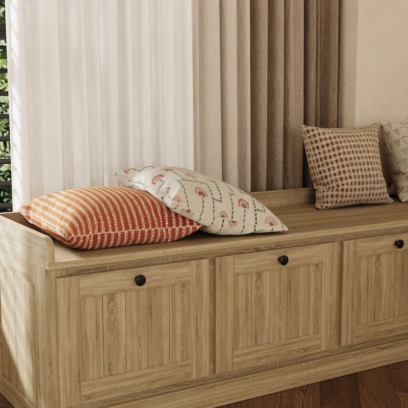 L-Shaped Storage Bench 176 lbs Top Load, Corner Entryway Bench with Hidden Storage Seating