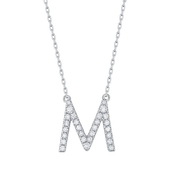 Shop Smiling Rocks 14k 0 29ct Lab Grown Diamond Initial Letter M Necklace G H Vs1 Overstock 31606383