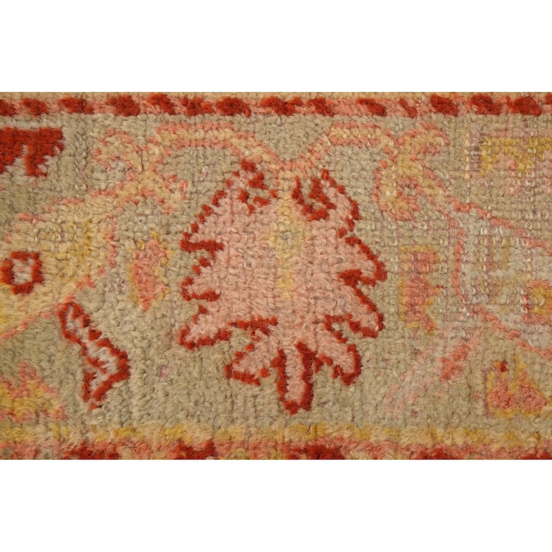 Hand Knotted Oriental 100% Wool Carpet Transitional Geometric Beige & Ivories Oushak Area Rug - 7' 1'' X 4' 4''
