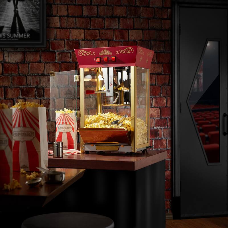 Movie TheaterStyle Countertop Popcorn Machine with 10oz Kettle