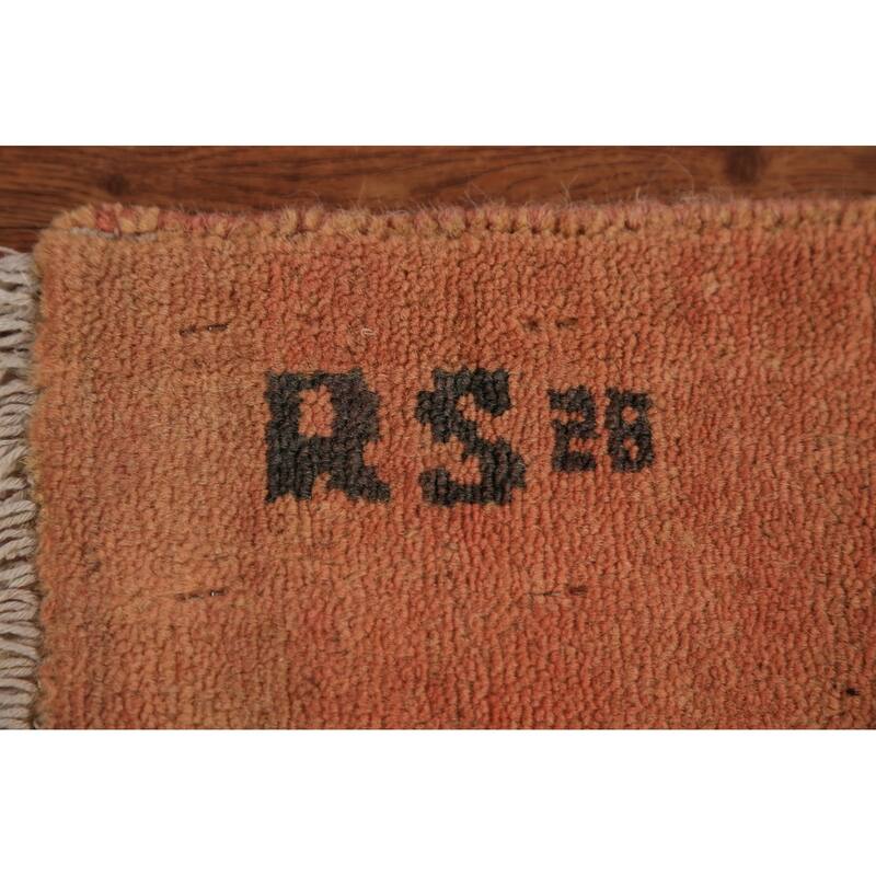 Orange Gabbeh Oriental Runner Rug Handmade Hallway Wool Carpet - 1'11" x 5'11"