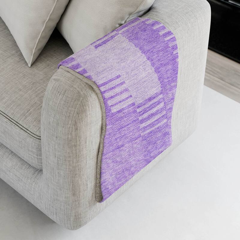 Premium Machine Washable Contemporary Sherpa Throw Blanket - Lavender - 4'2" x 5'10"