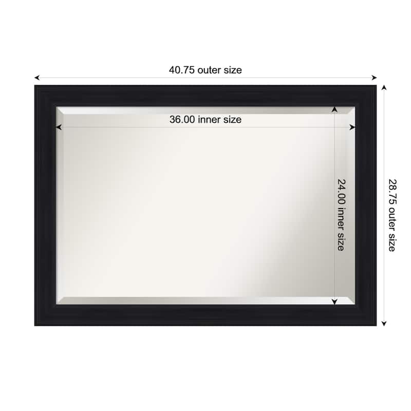 Abbey Black Beveled Framed Bathroom Vanity Wall Mirror - Abbey Black - 41 x 29 in