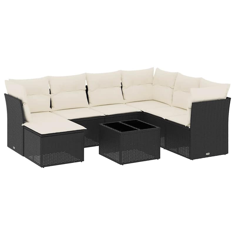 vidaXL Garden Sofa Set Black - 21.7 x 21.7 x 14.6