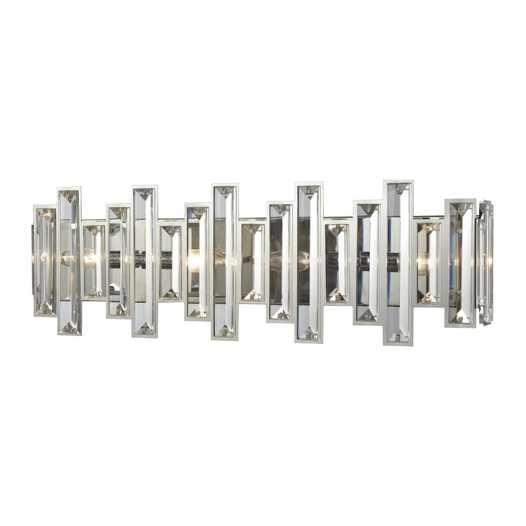 Crystal Heights 25-inch Wide 4-Light Vanity Light in Polished Chrome - 25