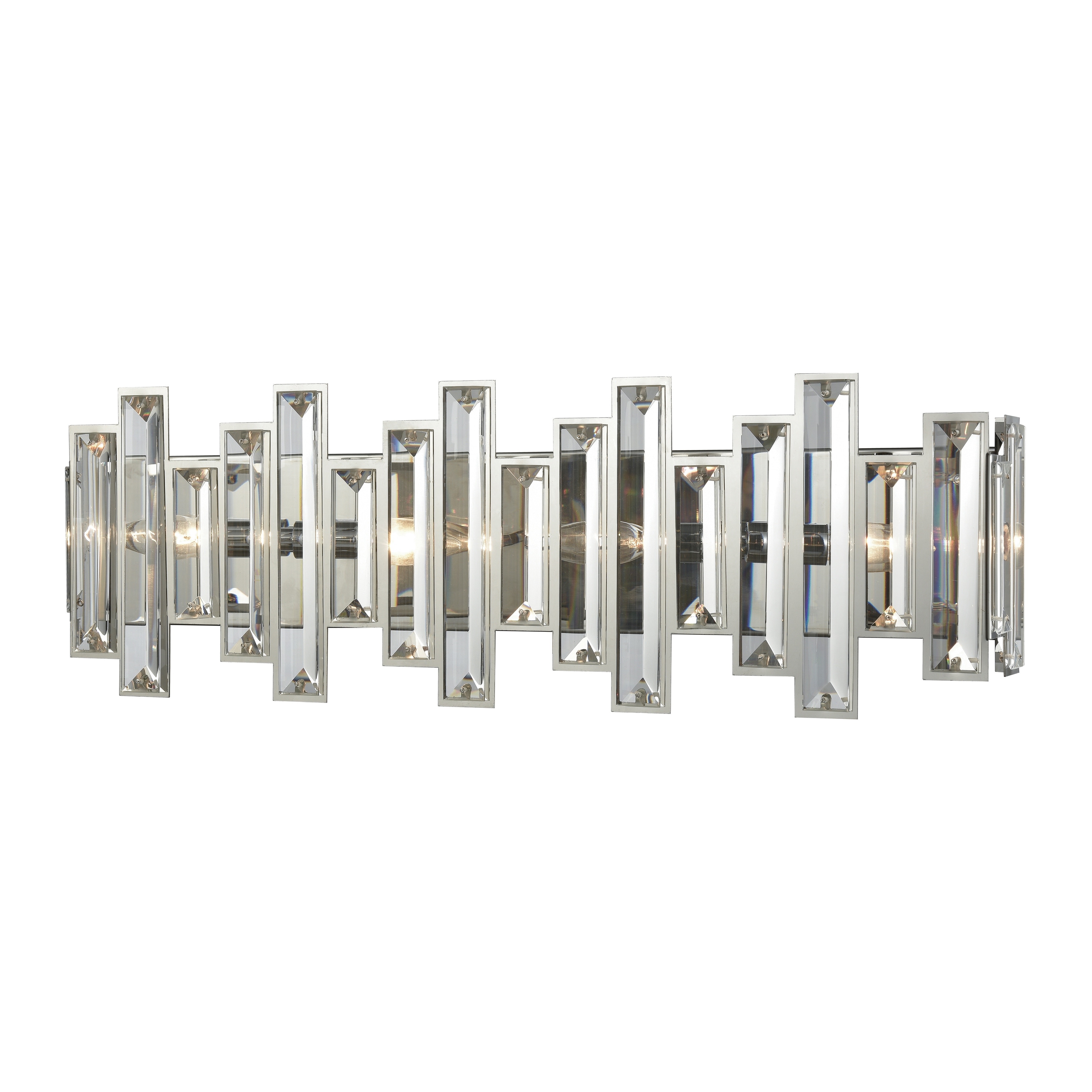 Atlas Lighting Crystal Heights 25-inch Wide 4-Light Vanity Light in Polished Chrome