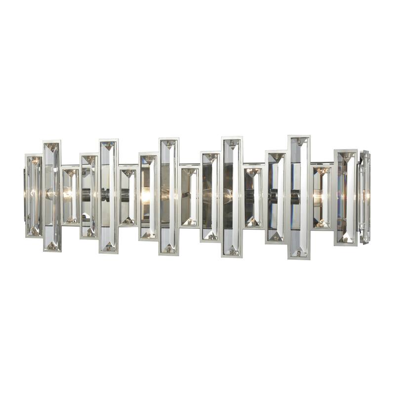 Crystal Heights 25-inch Wide 4-Light Vanity Light in Polished Chrome - 25 - 25