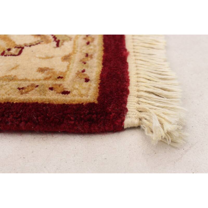 ECARPETGALLERY Hand-knotted Peshawar Oushak Burgundy Wool Rug - 2'7 x 11'8