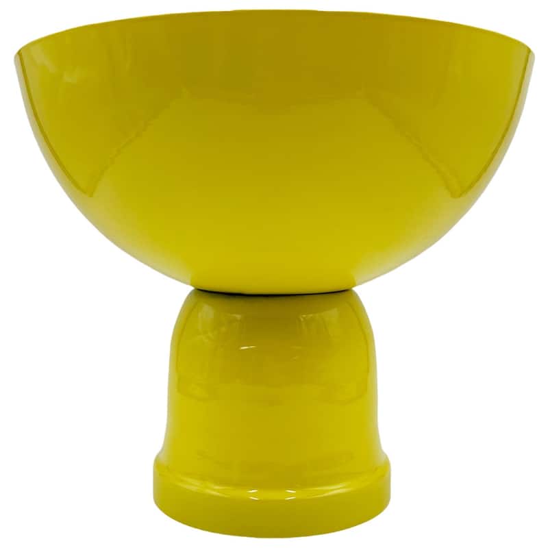 12 Inch Wide Decorative Handmade Iron Modern Flower Vase - Yellow