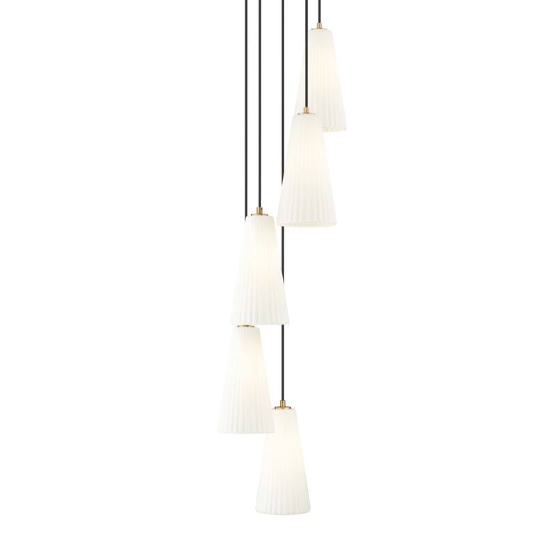 Z-Lite 3043P7-5R Farrell 5 Light 12" Wide Chandelier - Modern Gold