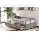 preview thumbnail 11 of 9, Wooden Daybed with Extendable Trundle and Two Storage Drawers, Twin to King Size Convertible Sofa Bed