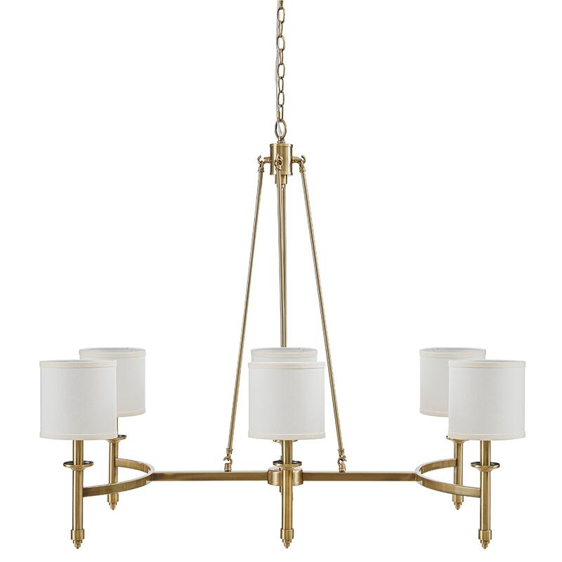 Madison Park Signature Elegenza 6-light Chandelier with Fabric Drum Shades