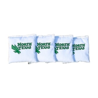North Texas Mean Green White Cornhole Bags