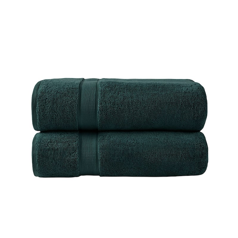 Madison Park Signature 800GSM Ultra-Soft 100% Cotton Absorbent Towel Set - 2-Piece - Dark Green