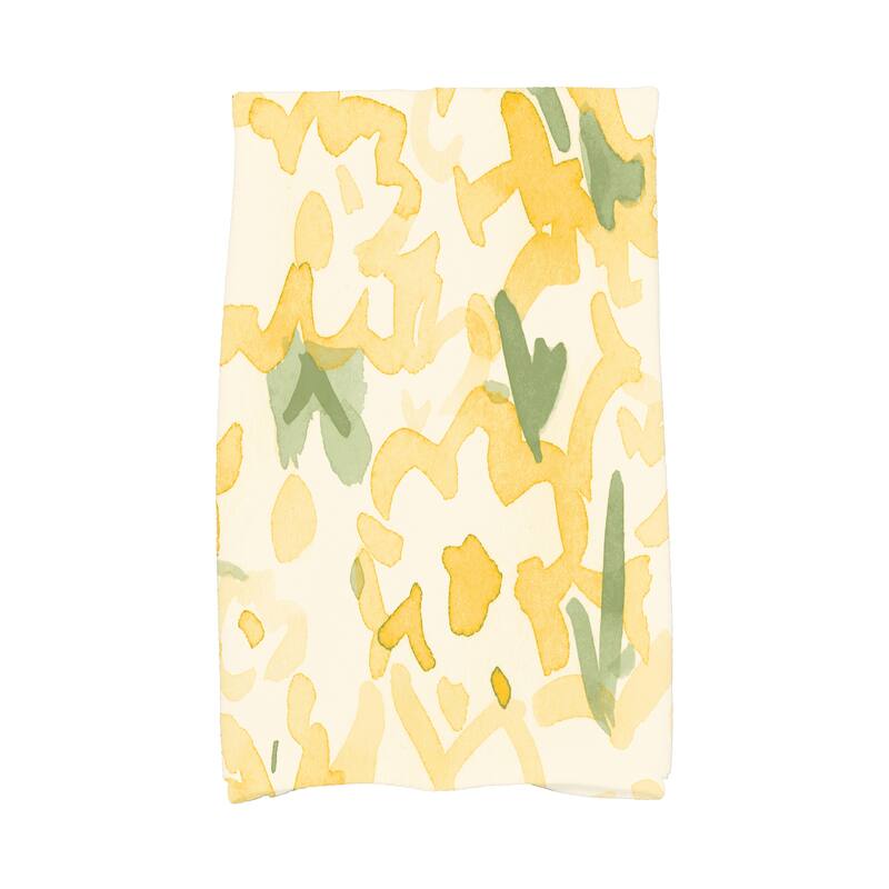 Gardenia 18 x 30 inch Floral Hand Towel - Yellow